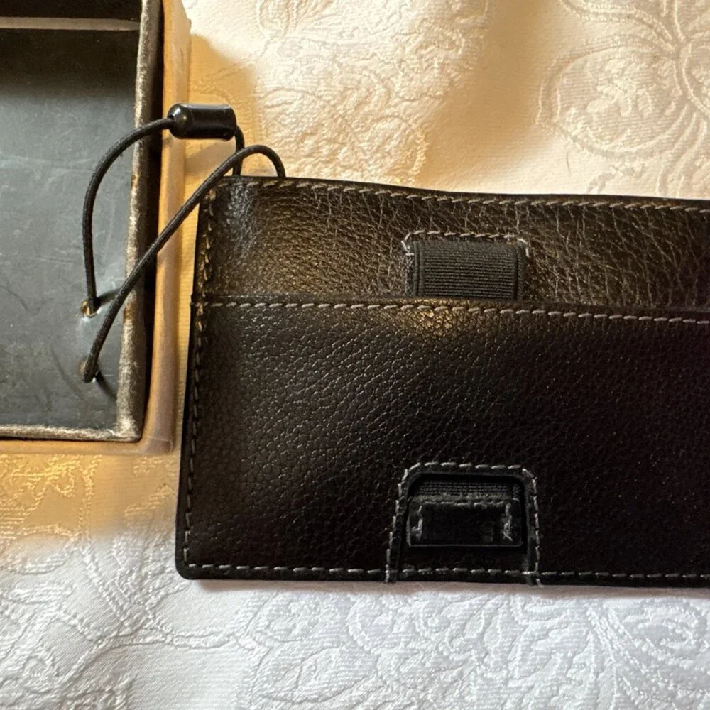 Boconi Men's Black RFID Slim Card Wallet Genuine Leather Box Brand New Tag - Picture 2 of 9
